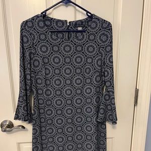 size 6 blue and white dress. knee length